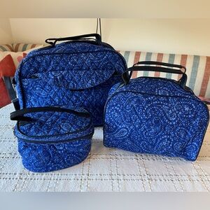 Quilted Blue 3 piece bag set